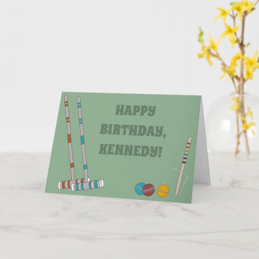 Croquet Game Custom Geburtstag Karte (Gelbe Blume)