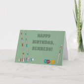 Croquet Game Custom Geburtstag Karte (Vorderseite)