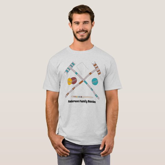 Croquet Game Set Graphics Personalisiert T-Shirt (Vorne ganz)