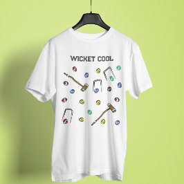 Croquet Muster Wicket Cool Niedlich Hand-Illustrie T-Shirt