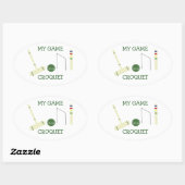Croquet My Game Ovaler Aufkleber (Blatt)