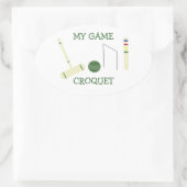 Croquet My Game Ovaler Aufkleber (Tasche)