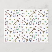 Croquet Pattern Niedlich HandGezeichnet Boho Picni Postkarte (Vorderseite)