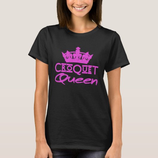 Croquet Queen with Pink Crown Croquet T-Shirt (Vorderseite)