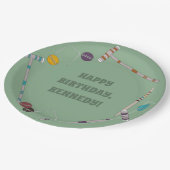Croquet Set, Game Custom Outdoor Party Pappteller (Schrägansicht)