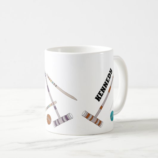 Croquet Set, Game Personalisiert Kaffeetasse (VorderseiteRechts)