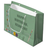 Croquet Set, Jade Green, Personalisiert Große Geschenktüte (Vorderseite Schrägansicht)
