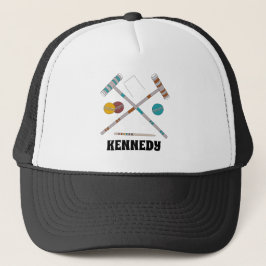 Croquet Set, Lawn Games Graphic Personalisiert Truckerkappe