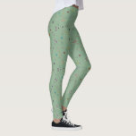 Croquet Set Lawn Games Jade Green Gemustert Leggings<br><div class="desc">Mit diesen illustrierten Leggings können Sie Ihr Outfit noch unterhaltsamer gestalten. Sie zeigen ein Krokett-Set vor grasbedecktem jadegrünen Hintergrund.</div>