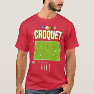 Croquet-Spieler Garten-Croquet-Golf-Sport retro T-Shirt