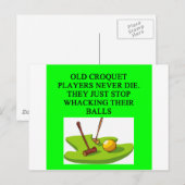 CROQUET-Spielerwitz Postkarte (Vorne/Hinten)