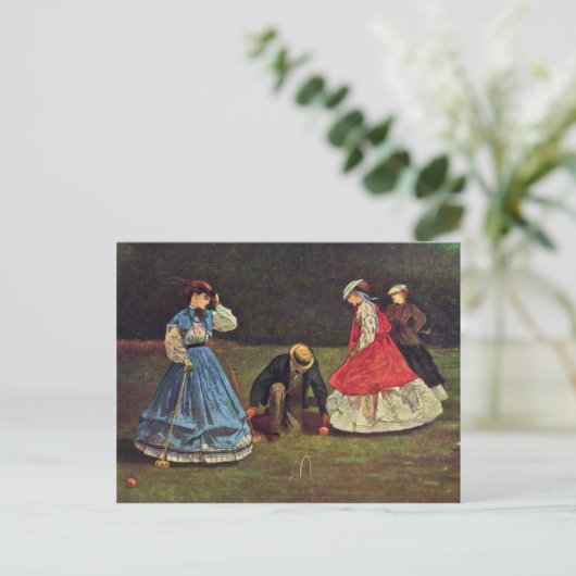 Croquet von Homer Winslow (beste Qualität) Postkarte (Stehend Vorderseite)