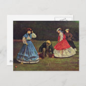 Croquet von Homer Winslow (beste Qualität) Postkarte (Vorne/Hinten)