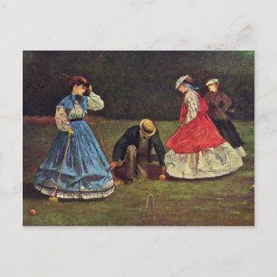 Croquet von Homer Winslow (beste Qualität) Postkarte
