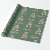Croquette-Bogen-Weihnachtsbaum personalisierter Na Geschenkpapier (Ungerollt)