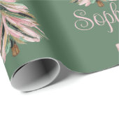 Croquette-Bogen-Weihnachtsbaum personalisierter Na Geschenkpapier (Rolleneckpunkt)