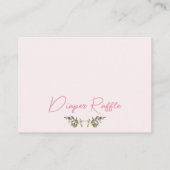 Croquette Pink Baby Dusche Bow Diaper Raffekarte Visitenkarte (Rückseite)