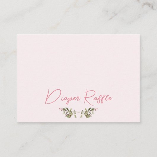 Croquette Pink Baby Dusche Bow Diaper Raffekarte Visitenkarte (Rückseite)