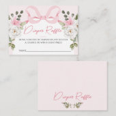 Croquette Pink Baby Dusche Bow Diaper Raffekarte Visitenkarte (Vorne/Hinten)