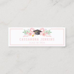 Croquette Pink Bow Abschluss Name-Karte Mini Visitenkarte