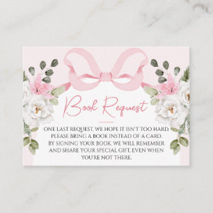 Croquette Pink Bow Babydusche Buchanfrage Beilage Visitenkarte