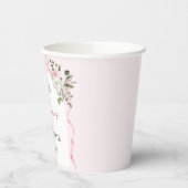 Croquette Pink Bow Floral Baby Dusche Pappbecher (Links)