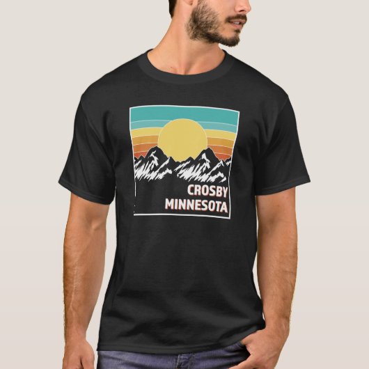 CROSBY MINNESOTA Retro sunset USA Souvenir T-Shirt (Vorderseite)