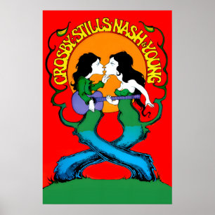 Crosby, Stills, Nash und Young 1960er Promo Poster