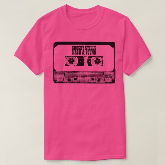 Crosby Stills Nash Young Cassette Tape T-Shirt (Design vorne)