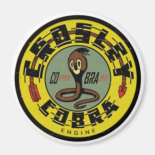 Crosley Cobra Motor bedrückte Vintage Schilderkenn Magnet (Vorne)