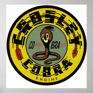 Crosley Cobra Motor bedrückte Vintage Schilderkenn Poster