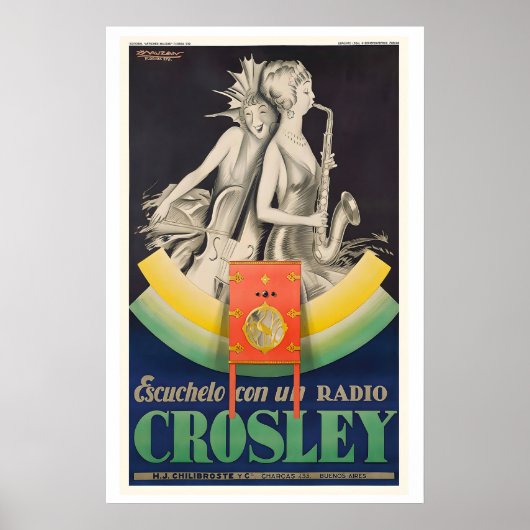Crosley Radio Vintage Advertising Poster by (Vorne)
