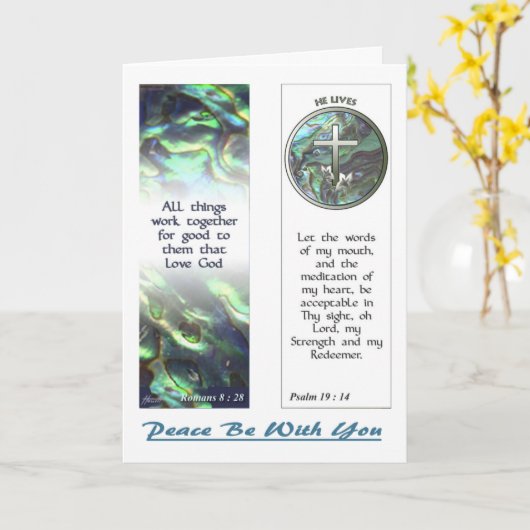 Cross and Abalone Scriptures Bookmarks NoteCard Karte (Gelbe Blume)