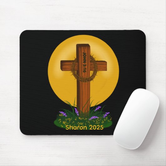 Cross and Crown of Thorns Mousepad (Mit Mouse)