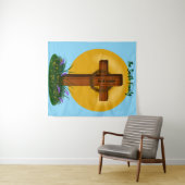 Cross and Crown of Thorns Wandteppich (Beispiel (Horizontal))