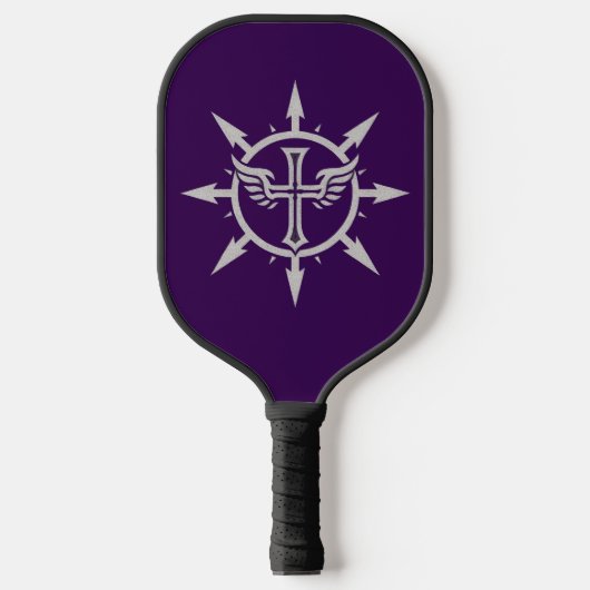 Cross and Wings Emblem Pickleball Schläger (Vorderseite)