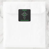 Cross/Awareness.. Celiac Quadratischer Aufkleber (Tasche)