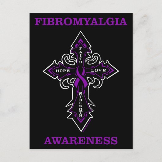 Cross/Awareness...Fibro Postcard Postkarte (Vorderseite)