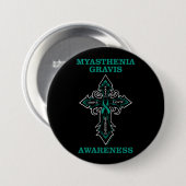 Cross/Awareness.. Myasthenia Gravis Button (Vorne & Hinten)