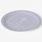 Cross Bale Lavender Communion Taufe Christening Pappteller (Schrägansicht)