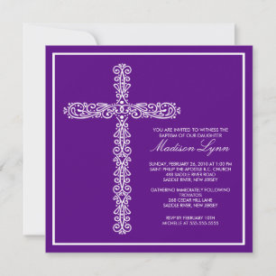 Cross Baptism Christening Girl Baptism Inviation Einladung