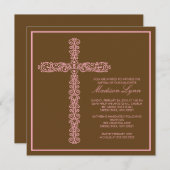 Cross-Baptism Christening Girl iBaptism-Stimulatio Einladung (Vorne/Hinten)