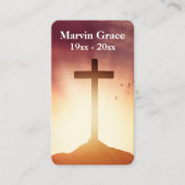 Cross Birds Sunset Beerdigungskarte Visitenkarte (Vorderseite)