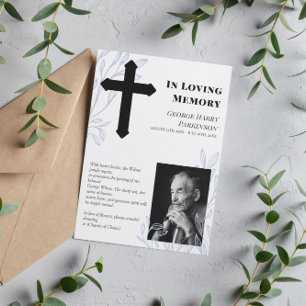 Cross & Blue Greenery Foto in Love Memory Ankündigung