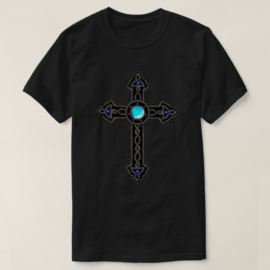 Cross Blue Stone Evil Eyes T-Shirt (Design vorne)
