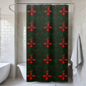 Cross-Blume Muster Weihnachten Saison Bad Dekorati Duschvorhang