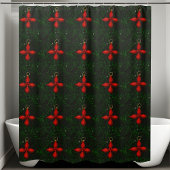 Cross-Blume Muster Weihnachten Saison Bad Dekorati Duschvorhang