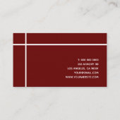 Cross Borded Red Simple Modern Minimal Visitenkarte (Rückseite)