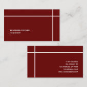 Cross Borded Red Simple Modern Minimal Visitenkarte (Vorne/Hinten)