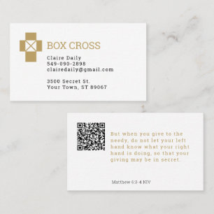 Cross Box Logo Christliches Outreach-Ministerium Visitenkarte